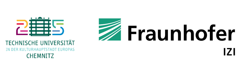Logos der Technischen Universität Chemnitz und Fraunhofer-Institut.