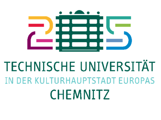 Logo der Technischen Universität Chemnitz, Kulturhauptstadt Europas 2025.